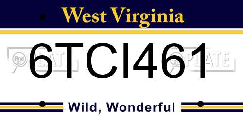 6TCI461 West Virginia License Plate