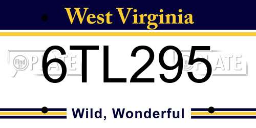 6TL295 West Virginia License Plate