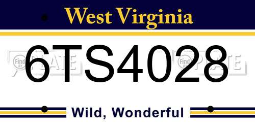 6TS4028 West Virginia License Plate