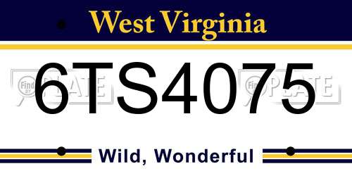 6TS4075 West Virginia License Plate