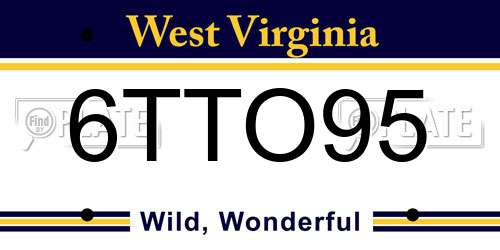 6TTO95 West Virginia License Plate