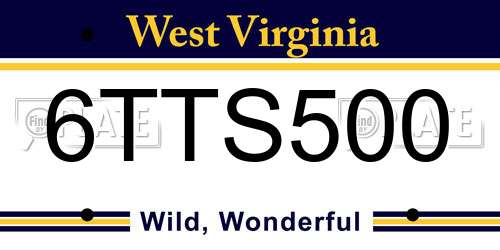 6TTS500 West Virginia License Plate