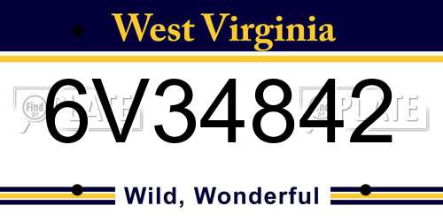 6V34842 West Virginia License Plate