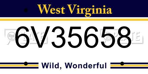 6V35658 West Virginia License Plate