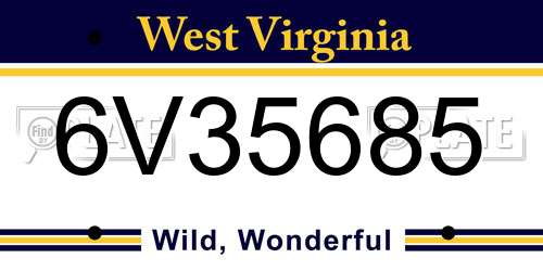 6V35685 West Virginia License Plate