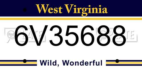 6V35688 West Virginia License Plate