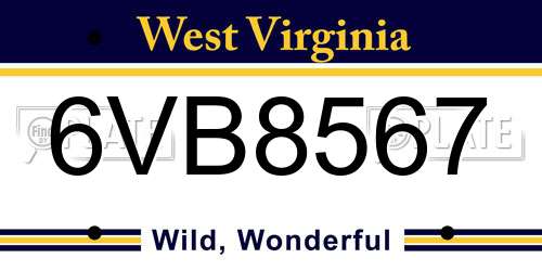 6VB8567 West Virginia License Plate