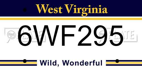 6WF295 West Virginia License Plate
