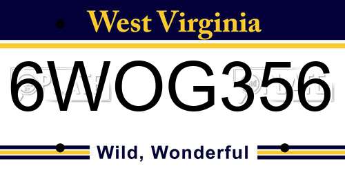 6WOG356 West Virginia License Plate