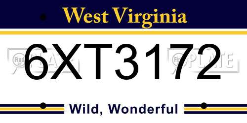 6XT3172 West Virginia License Plate