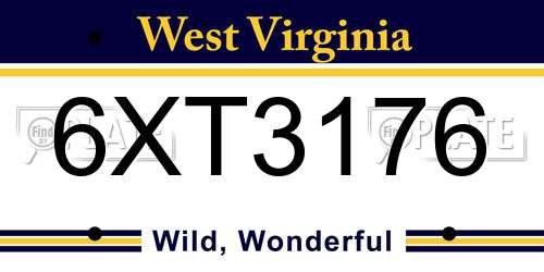 6XT3176 West Virginia License Plate