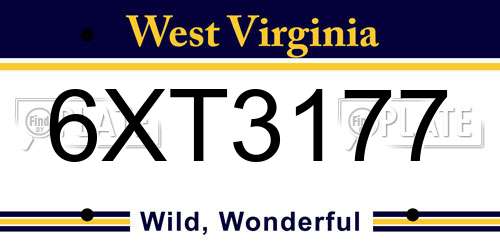 6XT3177 West Virginia License Plate