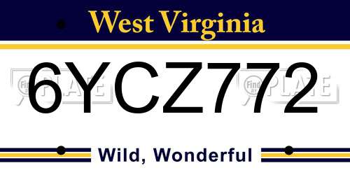 6YCZ772 West Virginia License Plate
