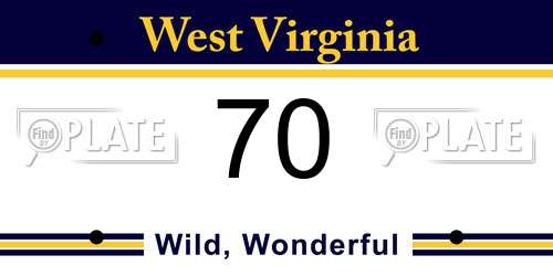 70 West Virginia License Plate