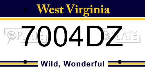 7004DZ West Virginia License Plate