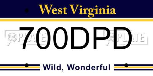 700DPD West Virginia License Plate
