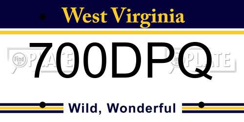 700DPQ West Virginia License Plate