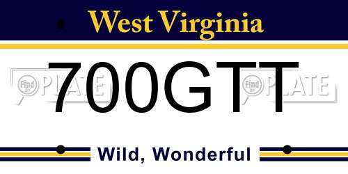 700GTT West Virginia License Plate