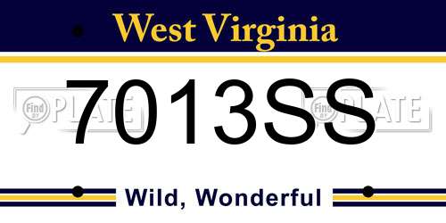 7013SS West Virginia License Plate