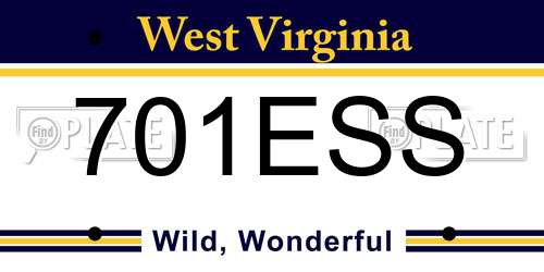 701ESS West Virginia License Plate