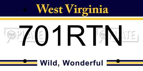 701RTN West Virginia License Plate