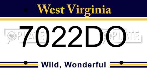 7022DO West Virginia License Plate
