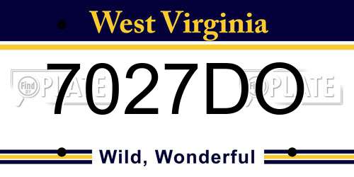 7027DO West Virginia License Plate