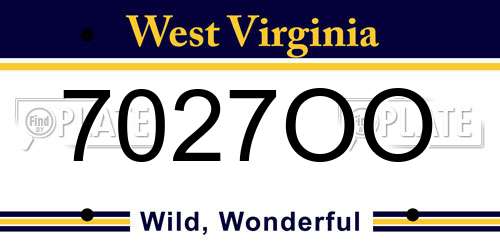 7027OO West Virginia License Plate
