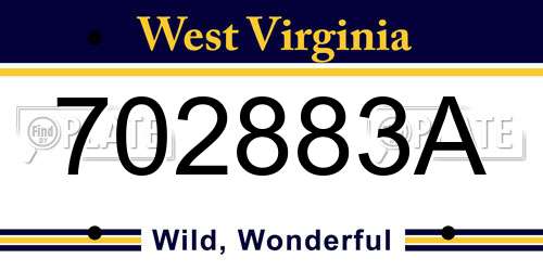 702883A West Virginia License Plate
