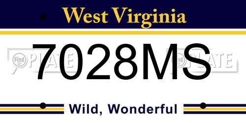 7028MS West Virginia License Plate