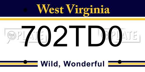 702TD0 West Virginia License Plate