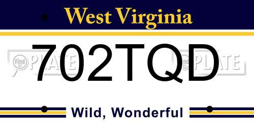 702TQD West Virginia License Plate