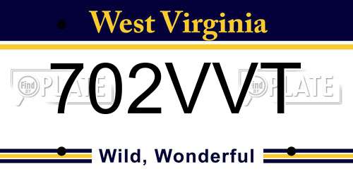 702VVT West Virginia License Plate