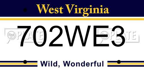 702WE3 West Virginia License Plate