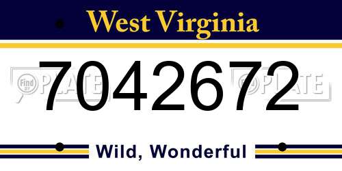 7042672 West Virginia License Plate