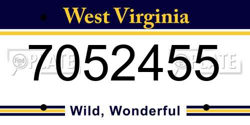7052455 West Virginia License Plate
