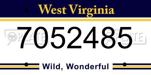 7052485 West Virginia License Plate