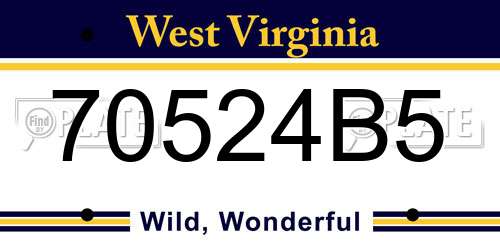 70524B5 West Virginia License Plate
