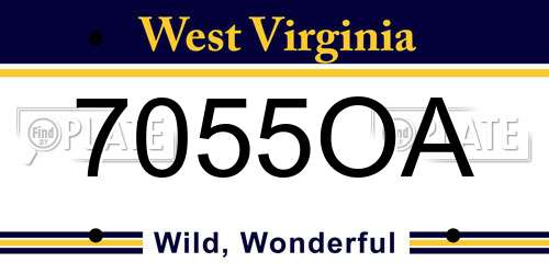 7055OA West Virginia License Plate