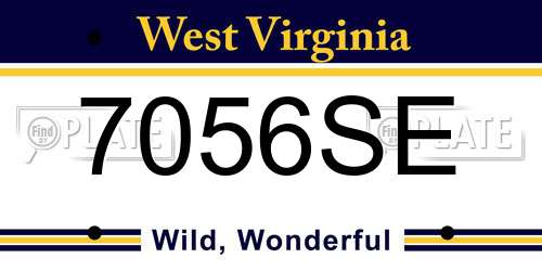 7056SE West Virginia License Plate