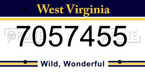 7057455 West Virginia License Plate