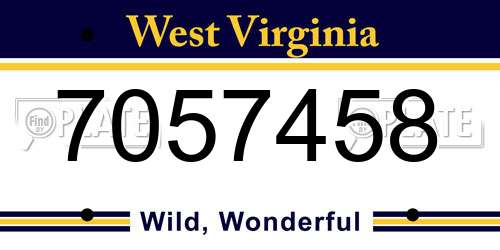 7057458 West Virginia License Plate