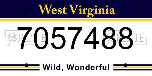 7057488 West Virginia License Plate