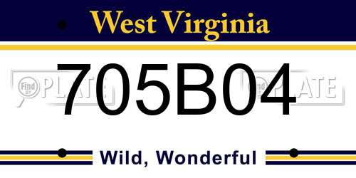705B04 West Virginia License Plate