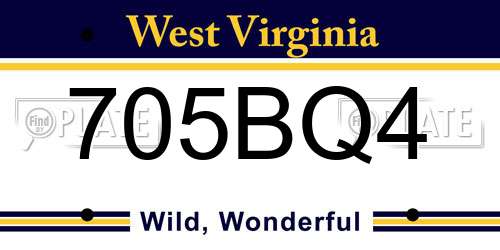 705BQ4 West Virginia License Plate
