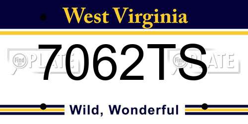 7062TS West Virginia License Plate