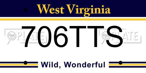 706TTS West Virginia License Plate