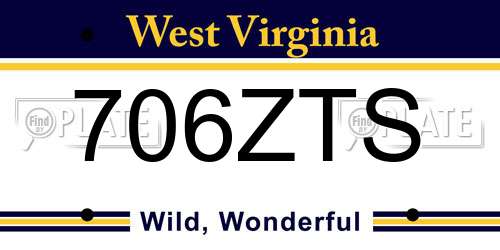 706ZTS West Virginia License Plate