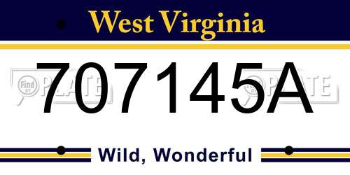 707145A West Virginia License Plate