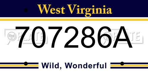 707286A West Virginia License Plate